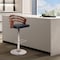 Armen Living Adele Adjustable Height Swivel Black Faux Leather and Walnut Wood Bar Stool with Chrome Base LCADSWBABLWA - alternate 5